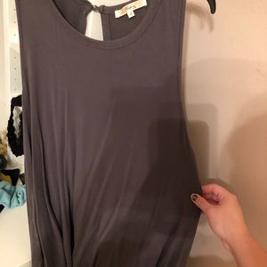 Open back grey tank top
